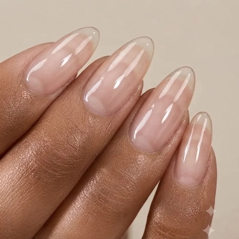 This side by side round squoval and square nail shape manicure comparison shows durability differences between each style