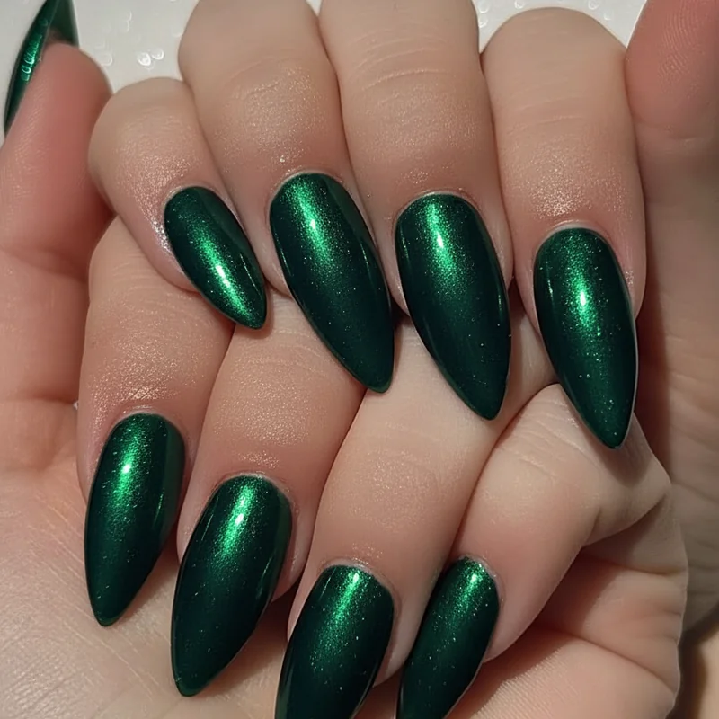 Green nails skin tone matching guide 2026 showing best shades from sage and pistachio for fair skin to emerald for deep complexions