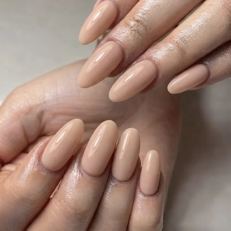 Almond and squoval nail shapes clean and unadorned showing october nail trends silhouette