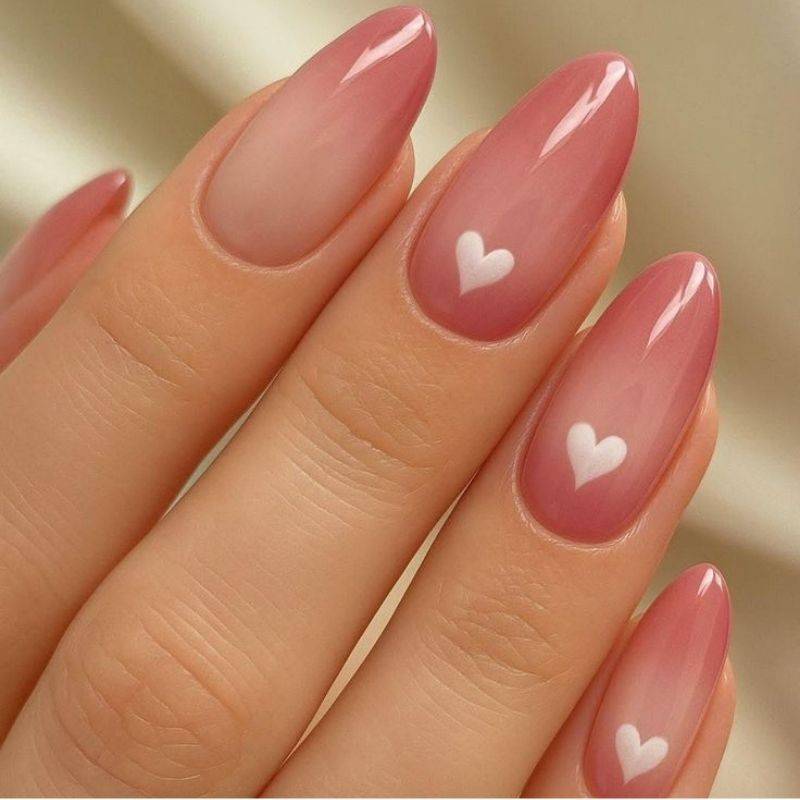 Valentine nails 2026 ombre gradient from pink to red romantic design