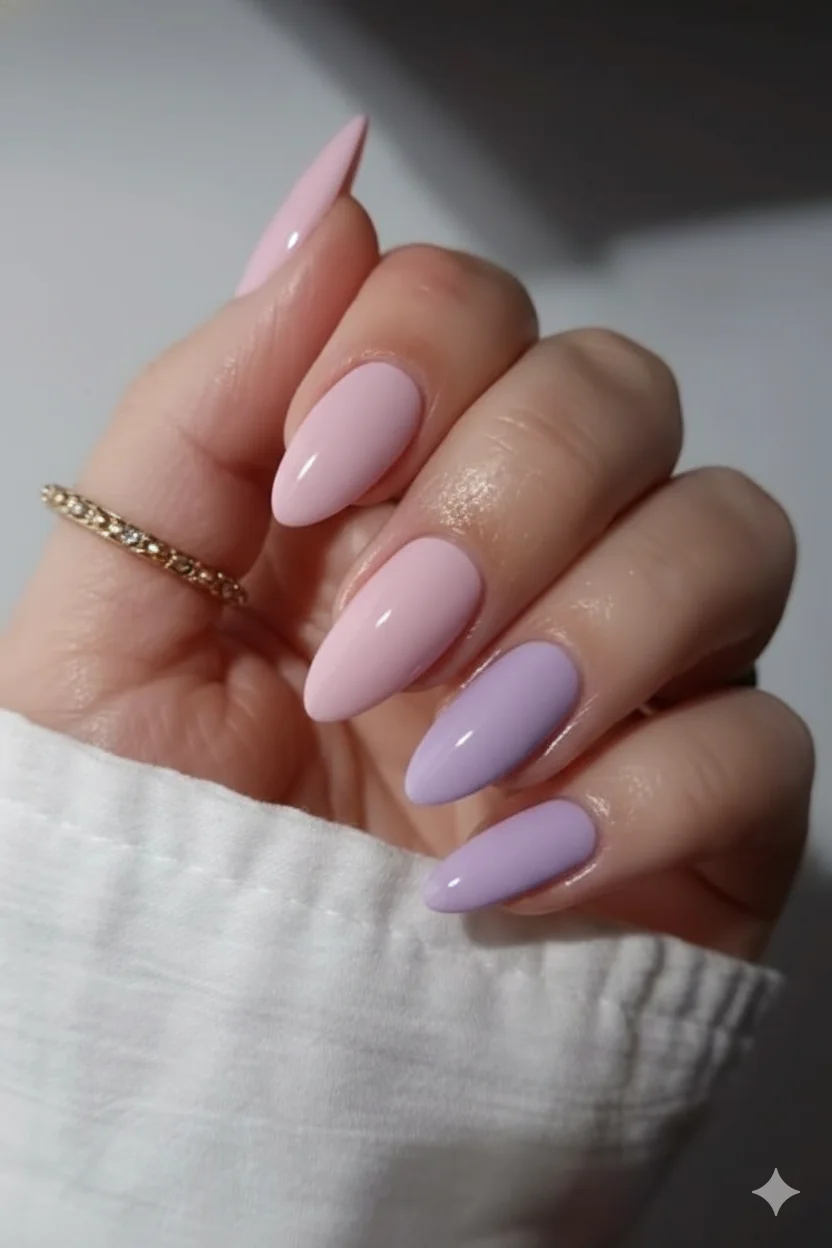 Pink and lavender mothers day nail designs showing four occasion styles from casual brunch ombre to formal alternating accent set