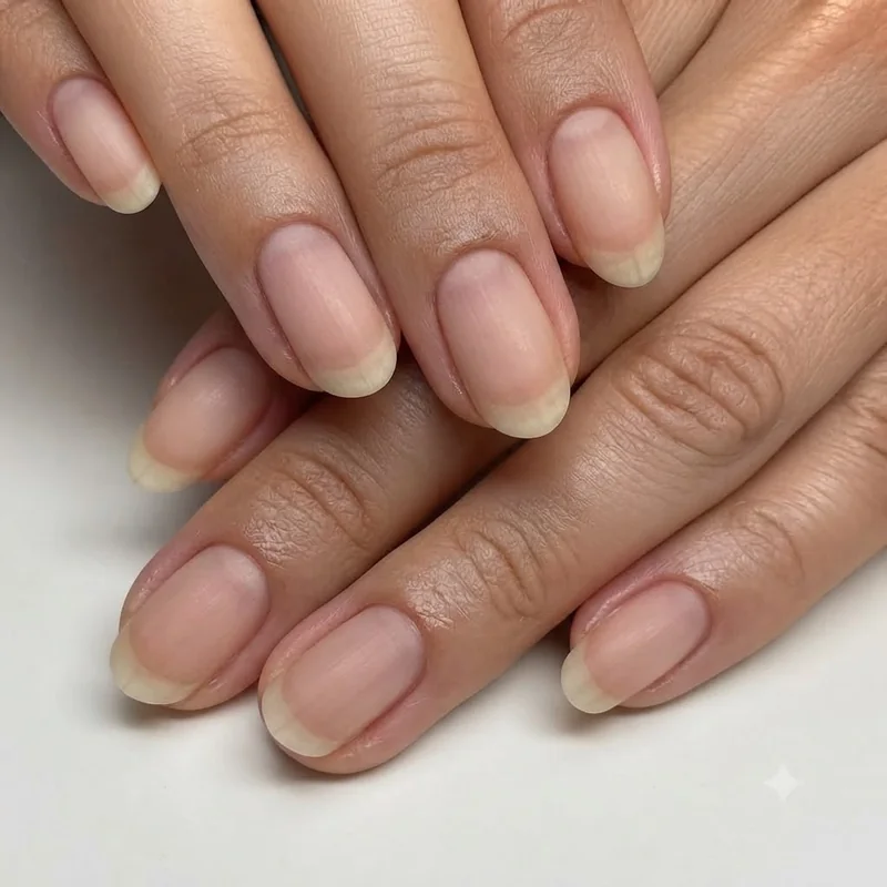 Tips for press on nails routine showing natural nail prep with buffing block and alcohol wipe before application