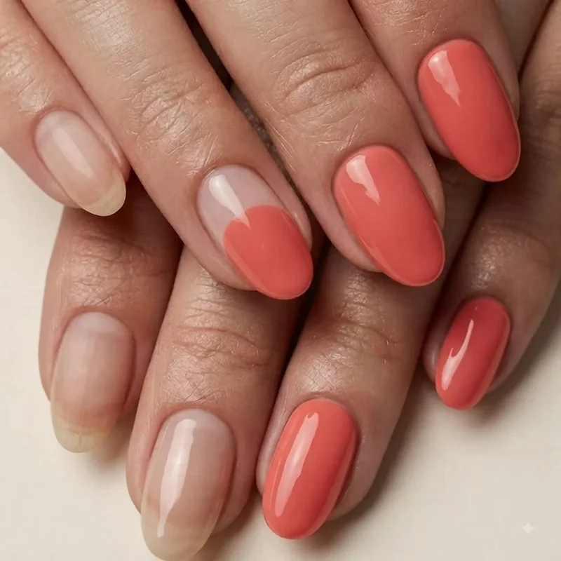 Nail art non dominant hand pinky to thumb painting sequence showing correct finger order