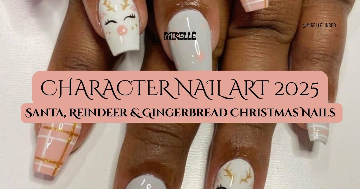 Santa, Reindeer & Gingerbread Christmas Nails 2025: Easy Character Art