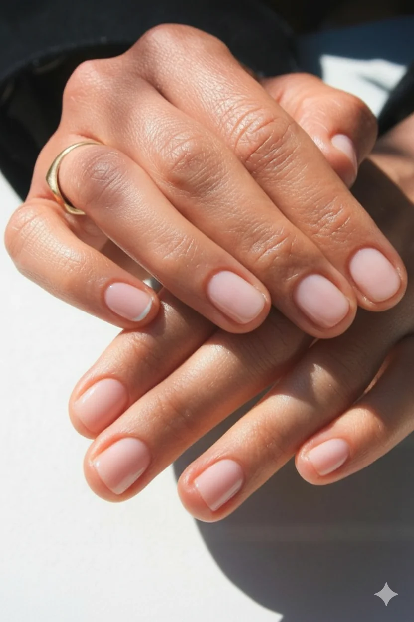 Nail prep routine showing cuticle oil application followed by acetone wipe to clean natural nail surface before polish for lasting manicure