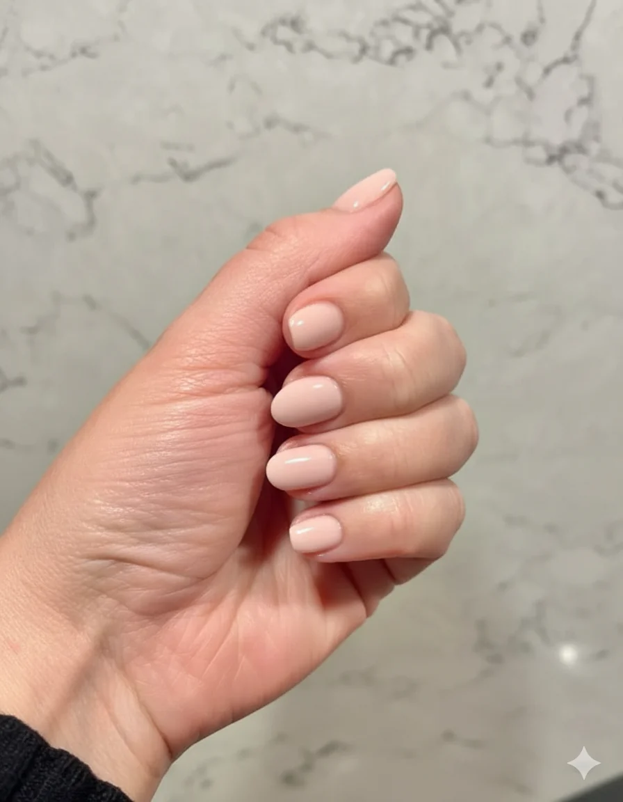 Nail shape guide comparing soft square oval and squoval shapes for minimalist spring manicure showing which reads most expensive