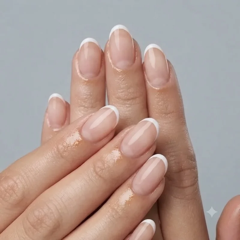Micro French tip narrow U shape elongating simple nail designs for short nails
