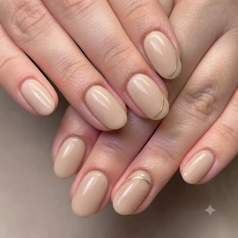 Single accent nail minimal design idea for cute and easy nail designs on short nails