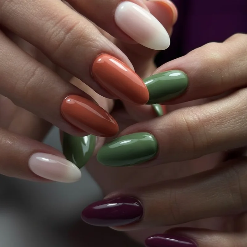 Nail color trends 2026 skin tone guide showing trending shades from milky sheer to deep plum across diverse complexions