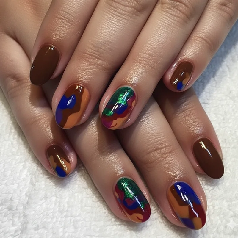 Nail colors for brunettes dark chocolate caramel ash brown hair jewel tones deep reds earthy shades all types