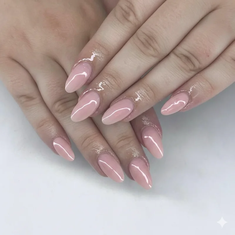 Spring nail color skin tone guide showing cool warm and neutral undertone hand comparisons with periwinkle coral and blush