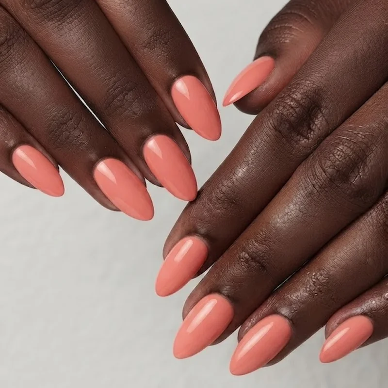 Finished press-on stiletto nails at home tutorial styled set with symmetrical points