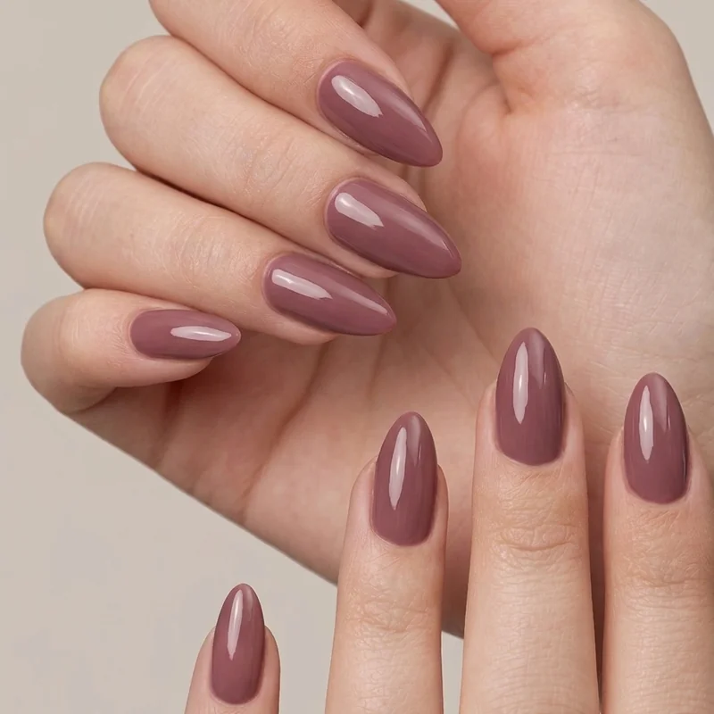 Soft stiletto and long almond nail shapes shown as practical middle ground compromise option