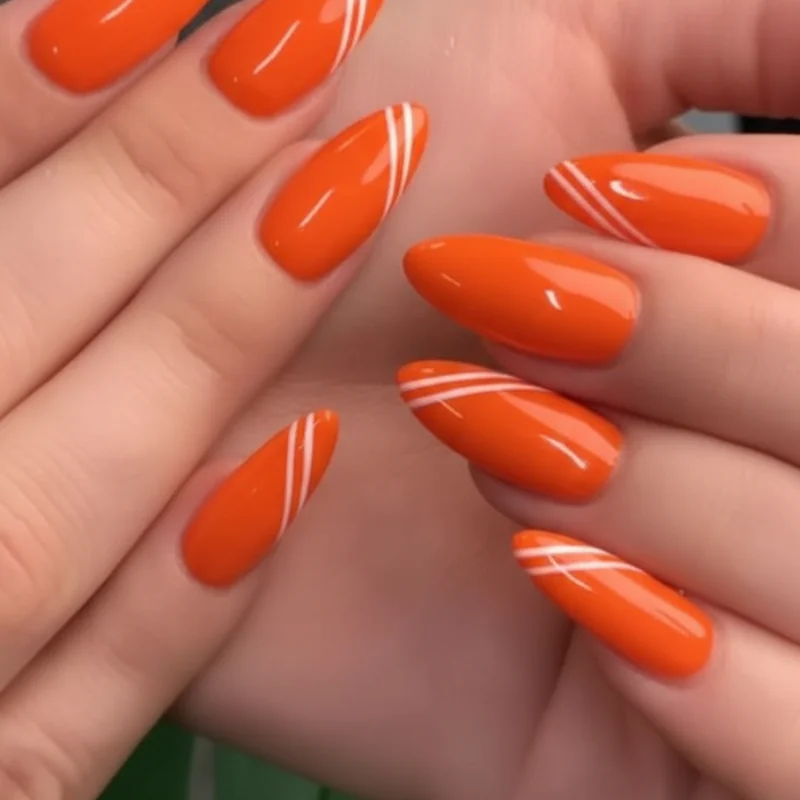 Short summer nail ideas 2026 bold single colour graphic look on well filed clean shape nails trending options