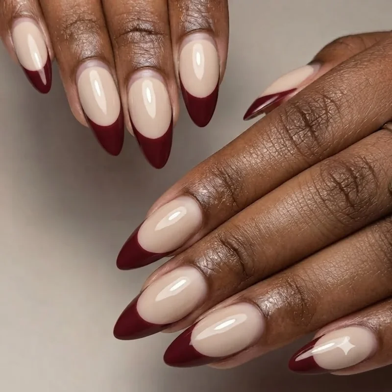 Tools for a clean french tip thanksgiving nails smile line including brush and stencil kit