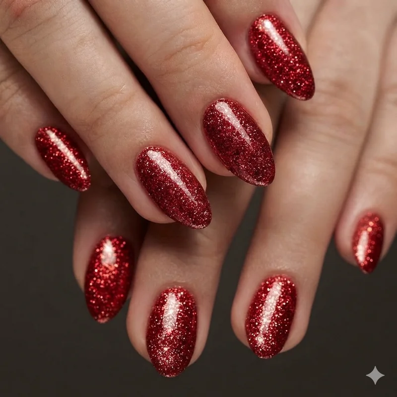 Black to red ombre vampire nail design with gradient