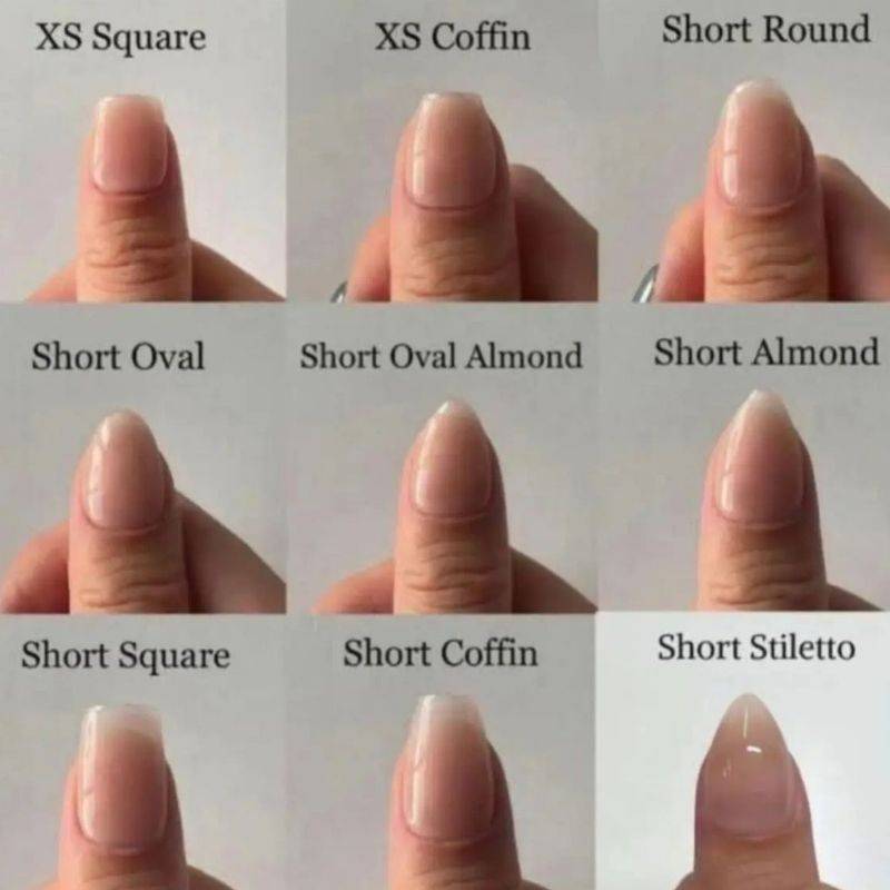 Wedding nail shapes guide featuring almond coffin and oval bridal styles