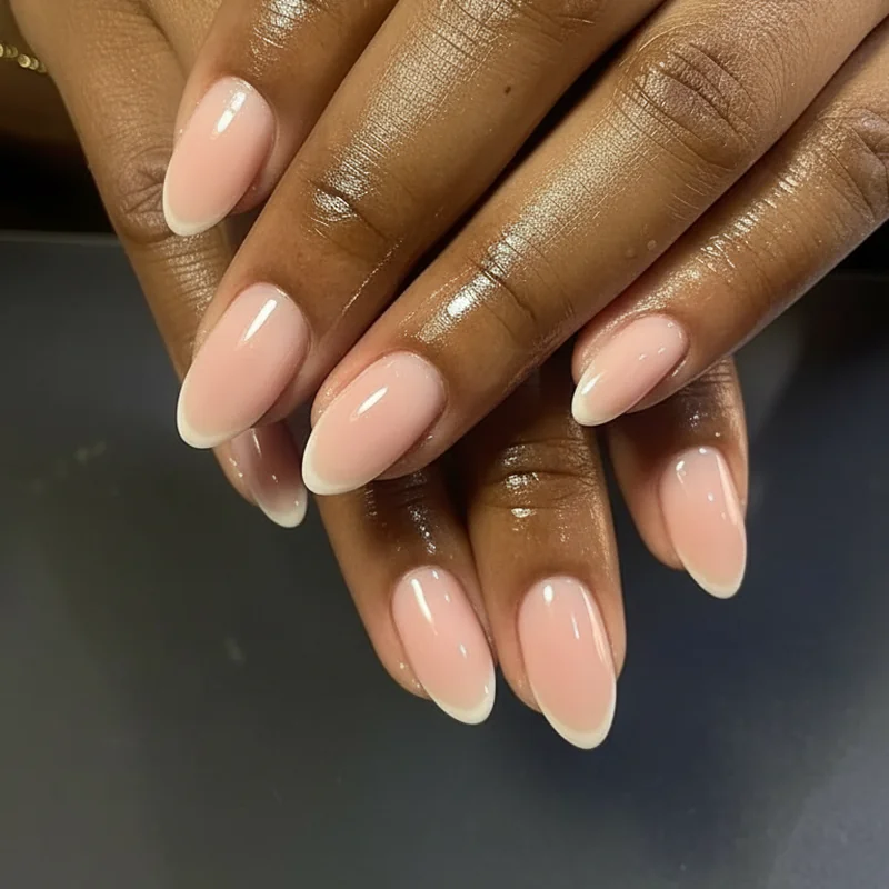 Nail shape hand type guide for wedding showing almond on short fingers oval on wide nail bed squoval on average hand comparison
