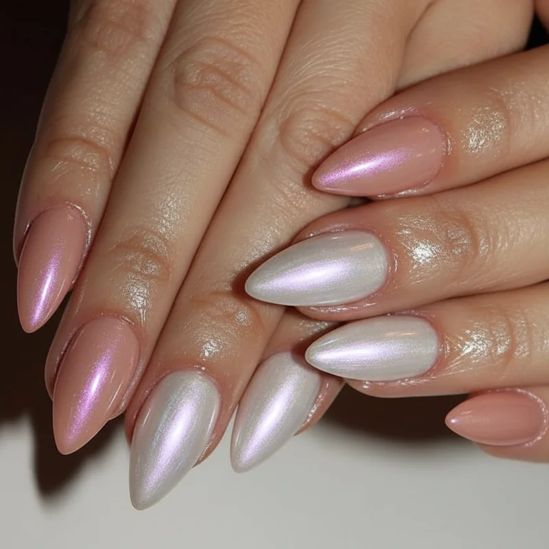 Ring metal nail pairing guide 2026 showing yellow gold white gold and rose gold rings beside matched bridal nail finishes