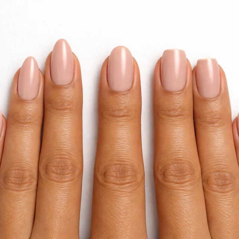Almond nail shape compared to oval and square showing how tapered tip reduces structural surface area at the free edge stress point