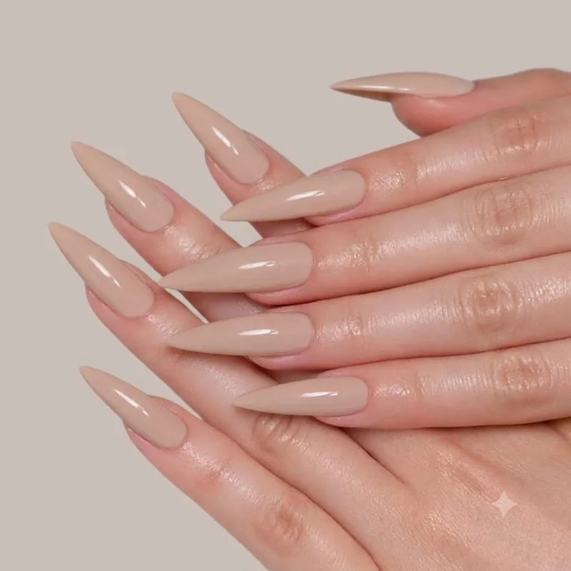 Neutral everyday manicure representing long lasting low maintenance winter nail care