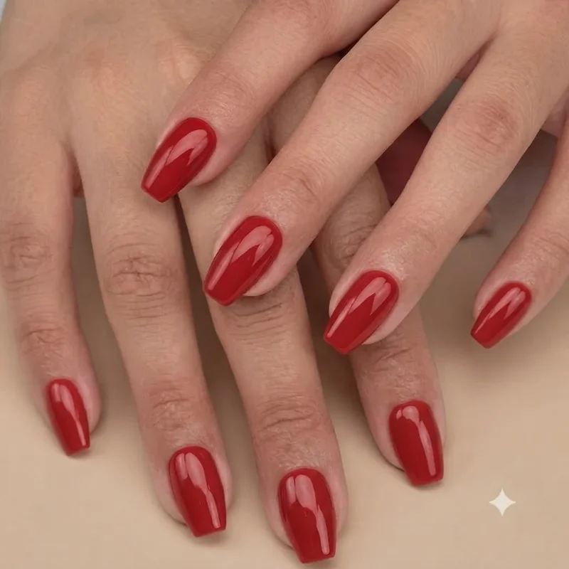 Zendaya 2025 Met Gala red coffin manicure close up on white Louis Vuitton suit