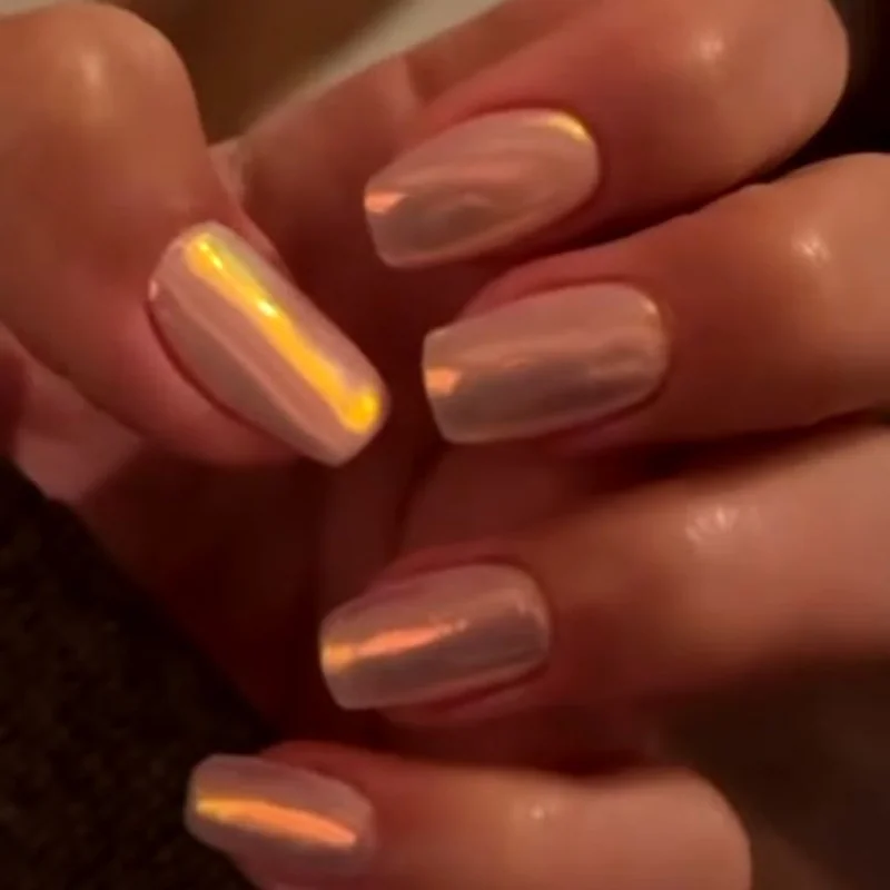 Glass nails ultra glossy finish at home method beginner tutorial high shine translucent effect technique