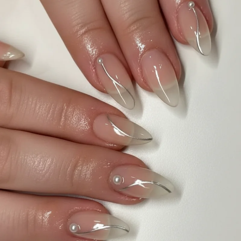 Creative industry professional with minimalist nail art office appropriate design modern workplace manicure style