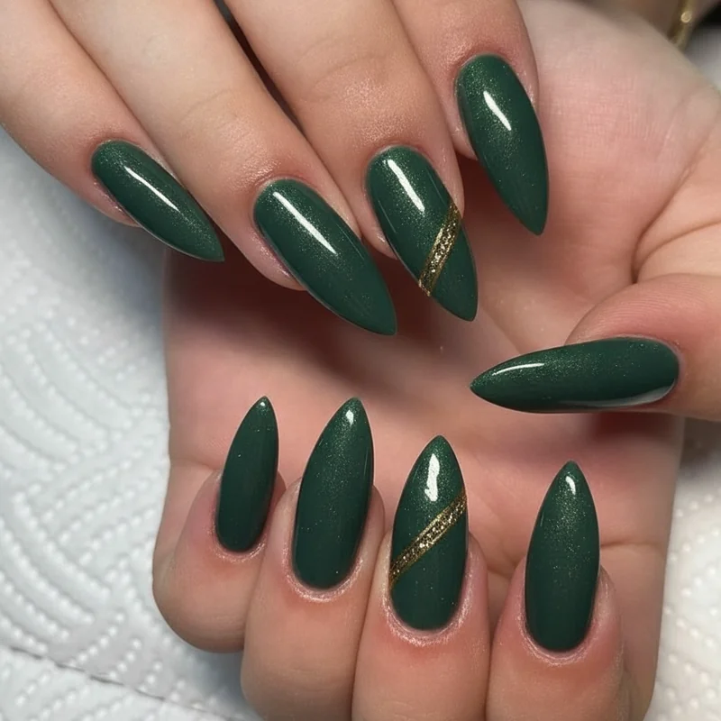 Professional holiday office nails with subtle Christmas nail design festive work appropriate manicure for corporate parties