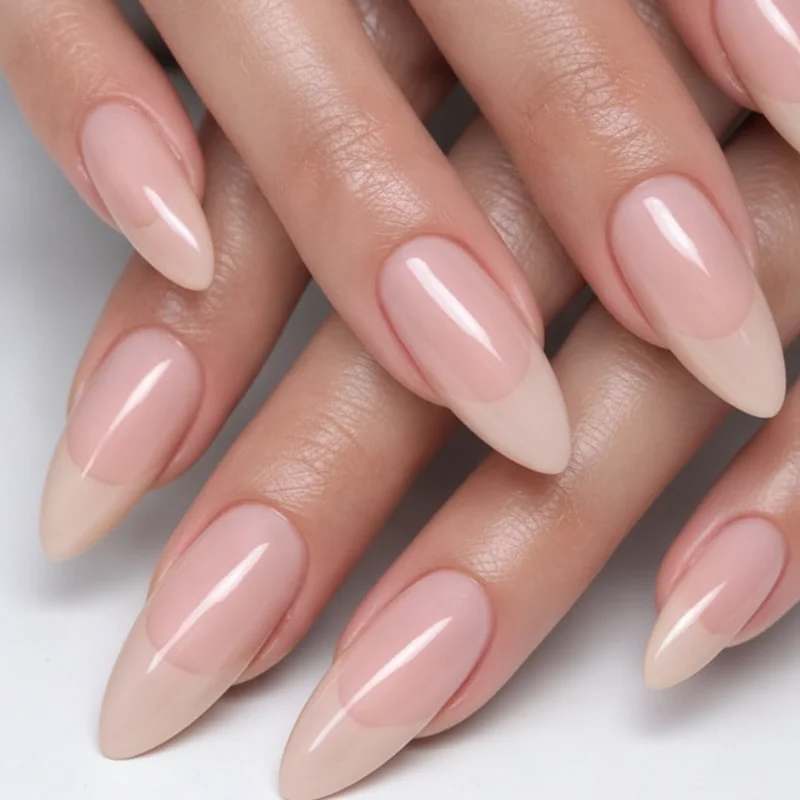 Professional nail maintenance routine at office desk showing cuticle care and manicure touch up workplace setting