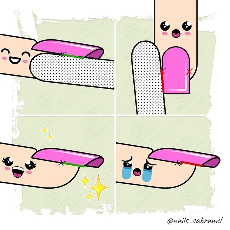 Common nail art mistakes and solutions showing before after comparison troubleshooting guide for beginners