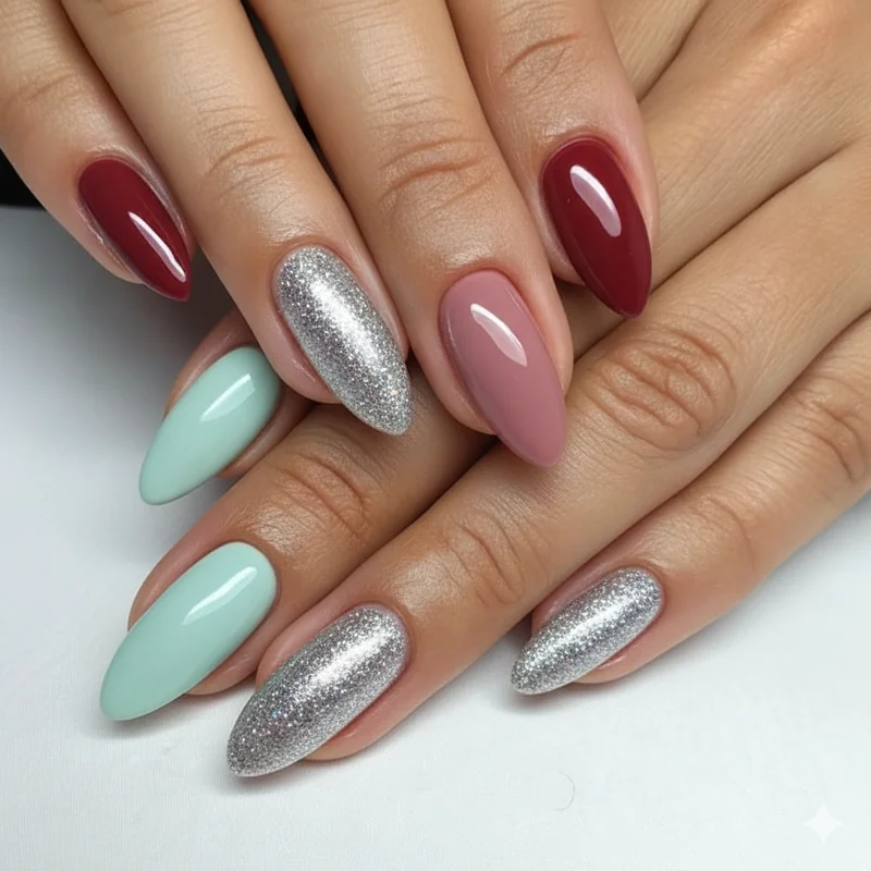 Nail trends 2026 comparison outgoing high-mirror chrome versus incoming soft pearl glazed chrome showing the finish evolution direction of the year