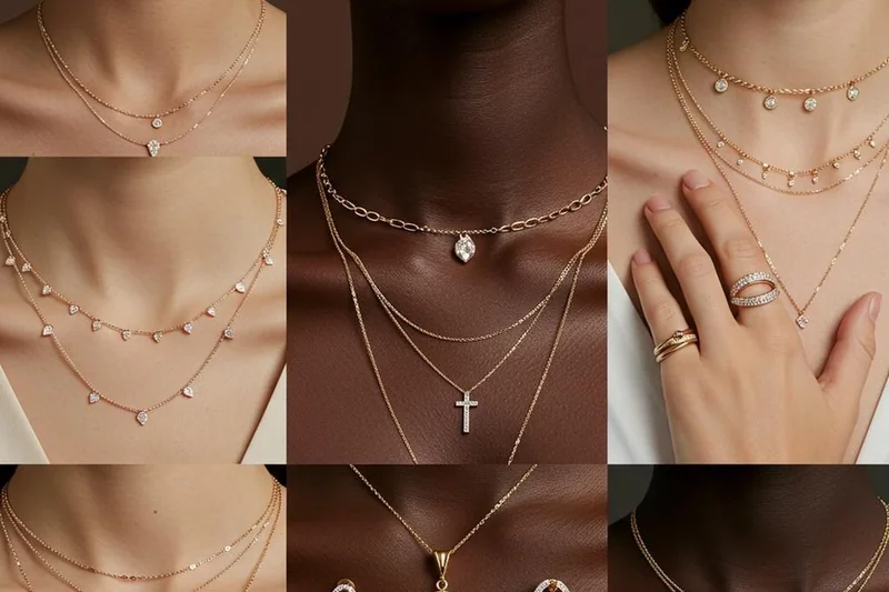 Jewelry test comparing gold and silver accessories to determine skin undertone by which metal looks more flattering on face