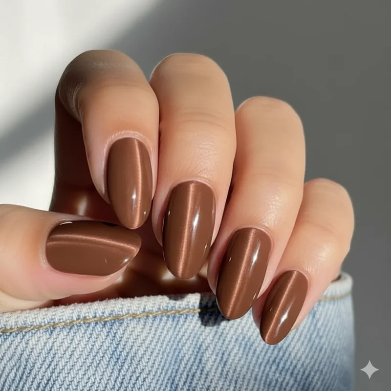 Corporate girl nails on video call showing milky white and pearl finish that photograph cleanly on Zoom for professional women 2026
