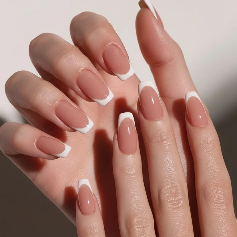 French tip nails for a job interview showing micro French and invisible French as the safest most professional choices for conservative first impressions in 2026