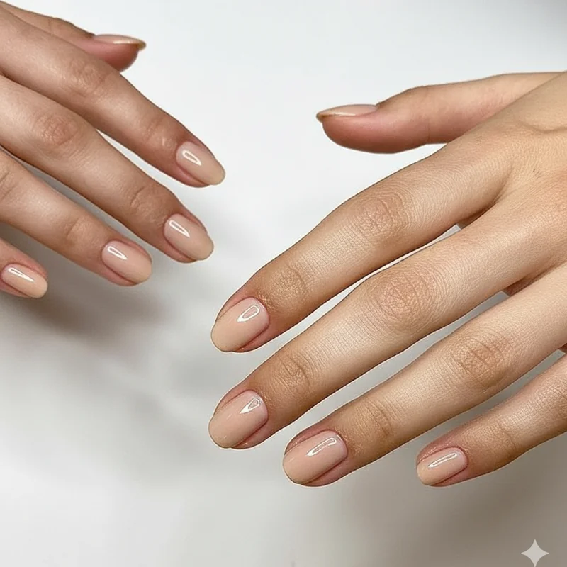Professional versus avoid nail shape verdict grid for office workplace showing approved shapes squoval oval round and shapes to avoid coffin stiletto 2026