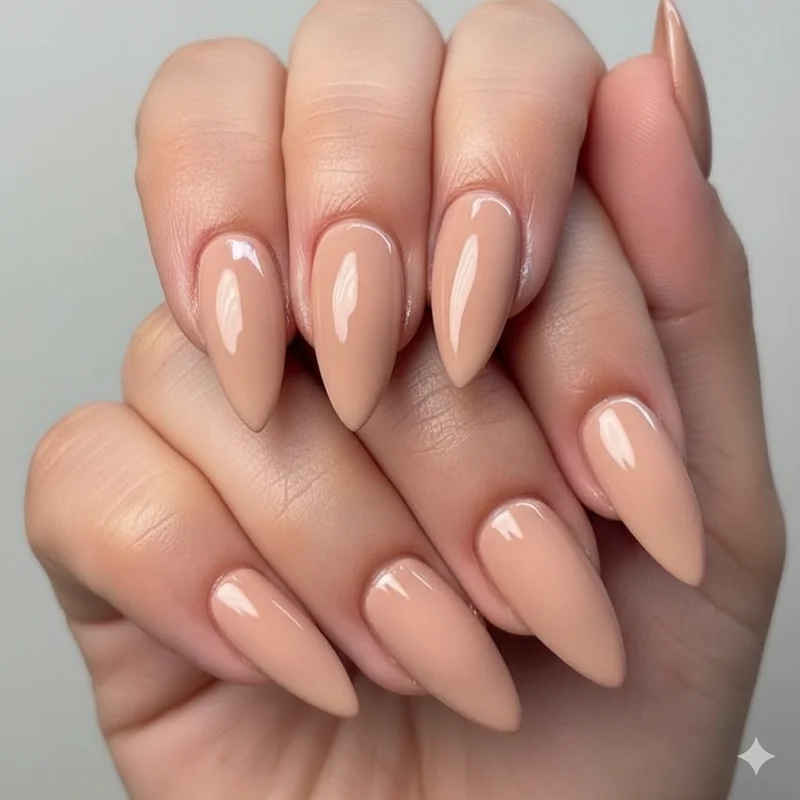 Quiet luxury office neutral nail palette for 2026 showing professional shade selection from sheer pink to warm taupe and mocha brown