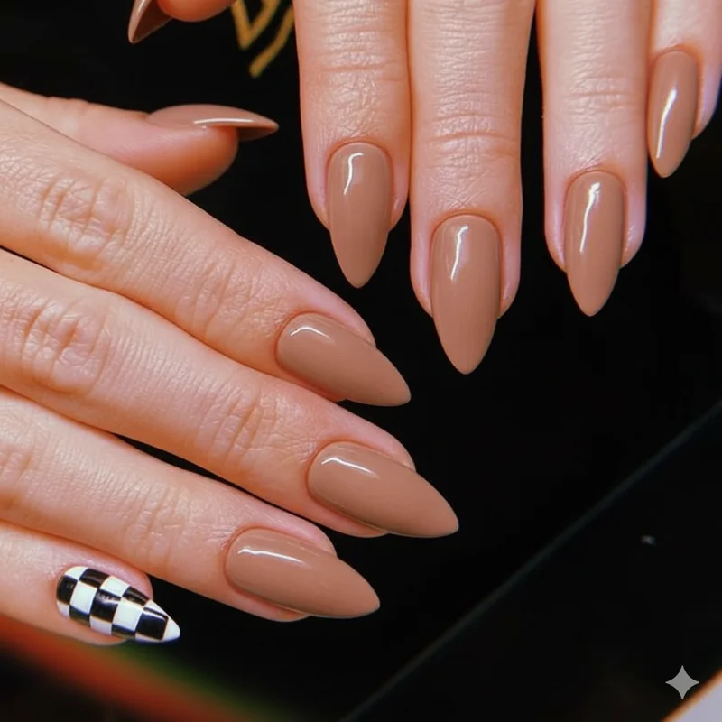 Quiet luxury neutral nail palette with nude beige taupe and mocha shades for professional office-appropriate manicures 2026