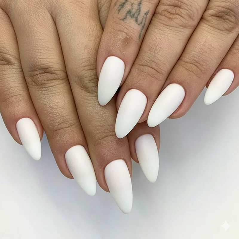 Video call nail designs showing milky glazed modern French and matte finish camera-ready professional remote hybrid work