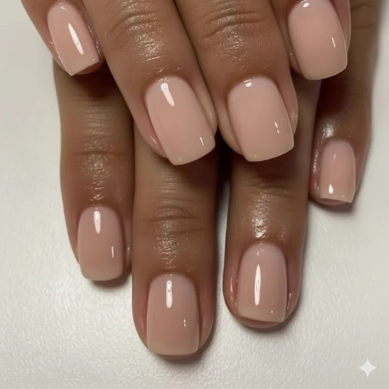Gel top coat refresh technique showing three day maintenance application method for extending office nail art longevity through a full professional work week