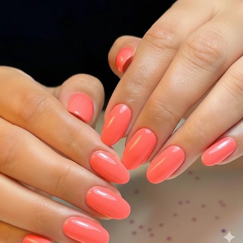 Examples of nail colours to avoid at work including heavy glitter neon shades and chipped polish compared with professional alternatives in muted creme finishes