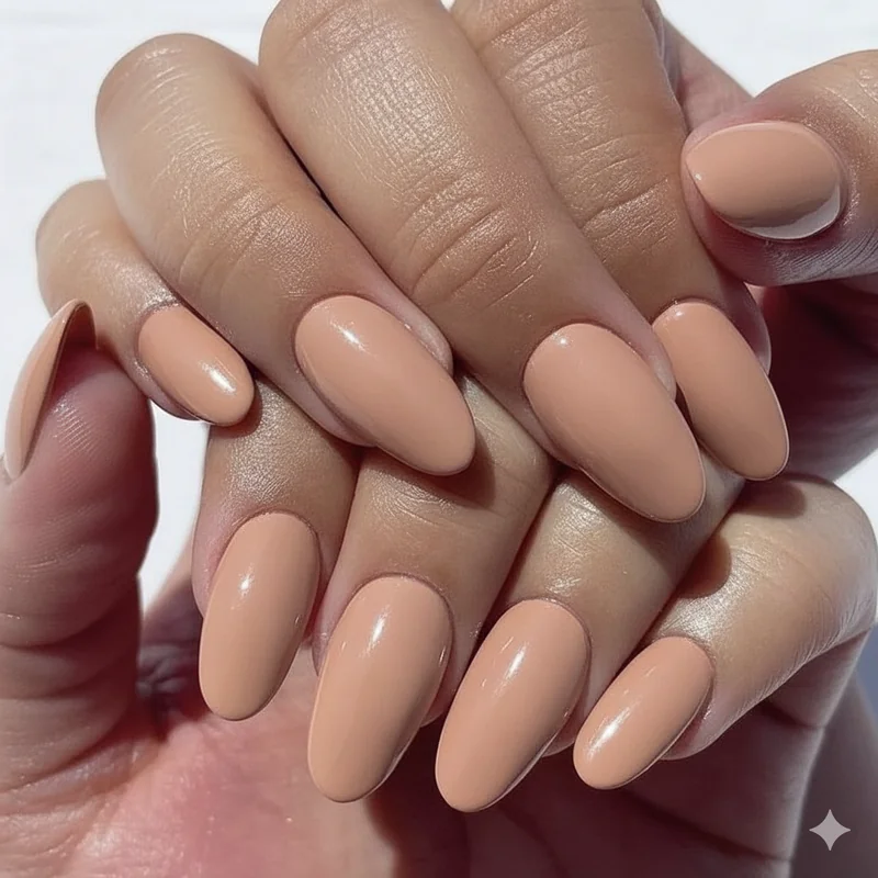 Nude nail polish shades matched to warm cool and neutral skin undertones showing correct professional shade selection for light medium and deep complexions at work
