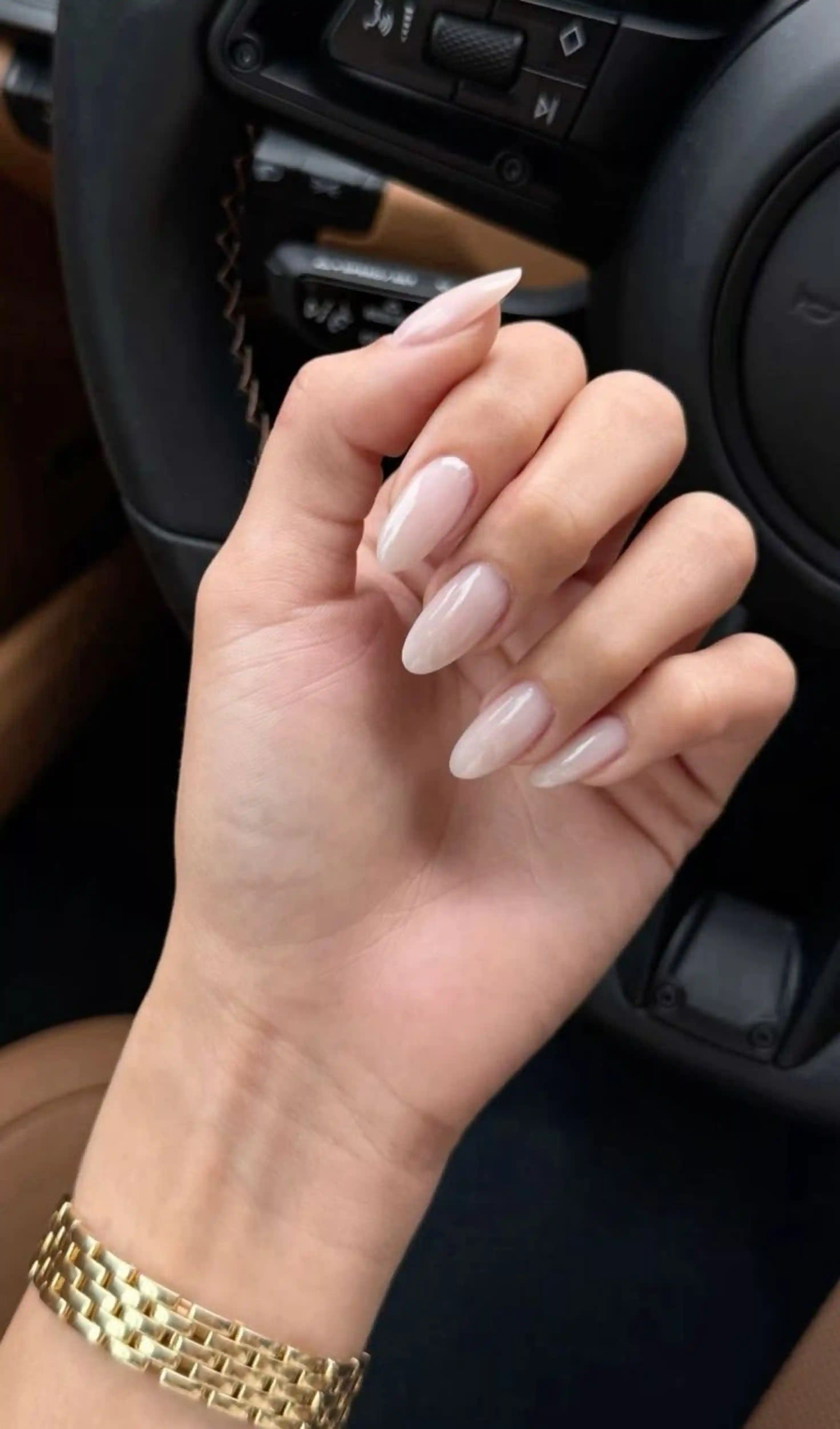 Ivory almond cream elegant nails bridal wedding creating classic timeless pure manicure for ceremony