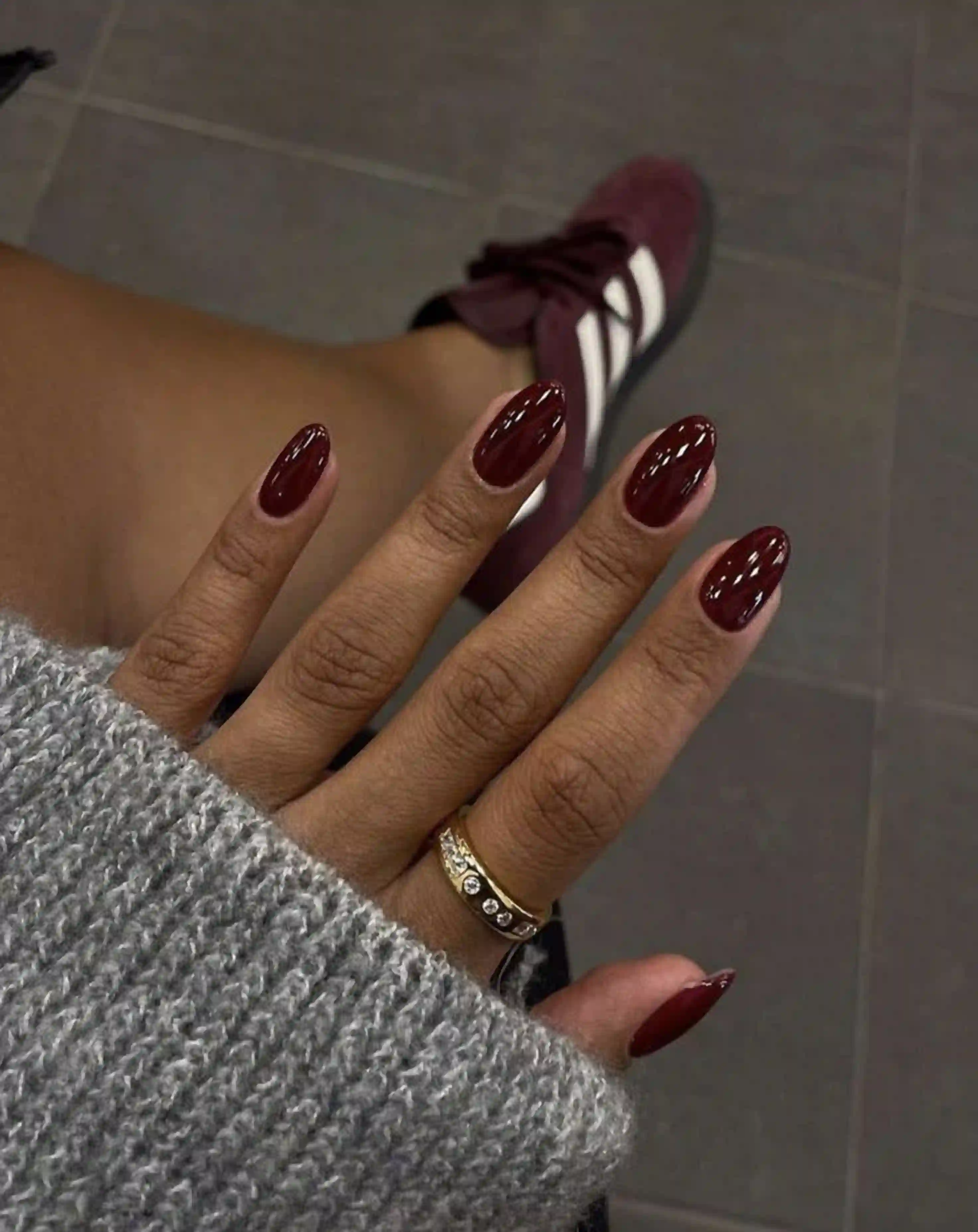 Burgundy & Wine Winter Nails