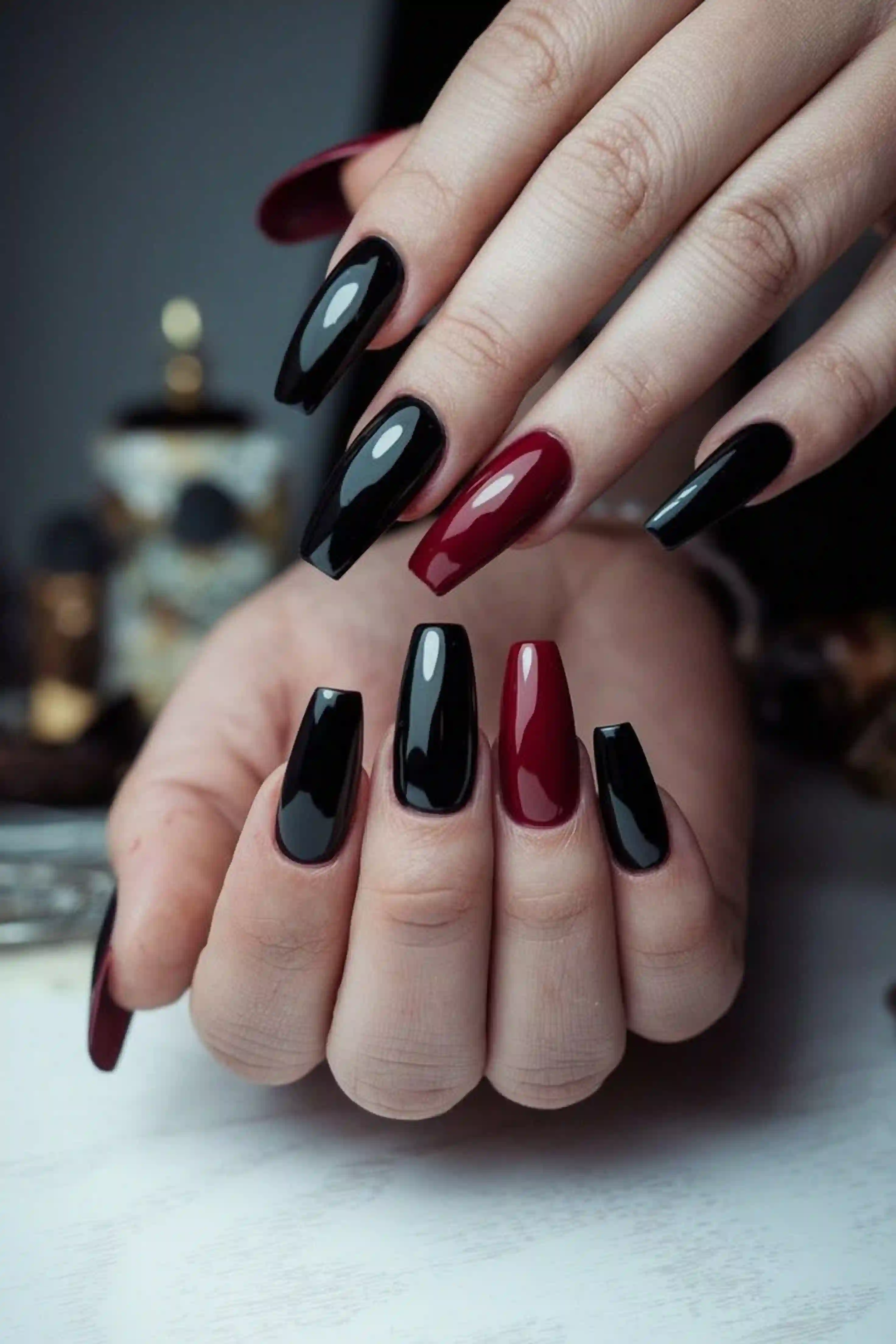 Orange coffin bright autumn warm nails creating vibrant trendy seasonal fun manicure for halloween