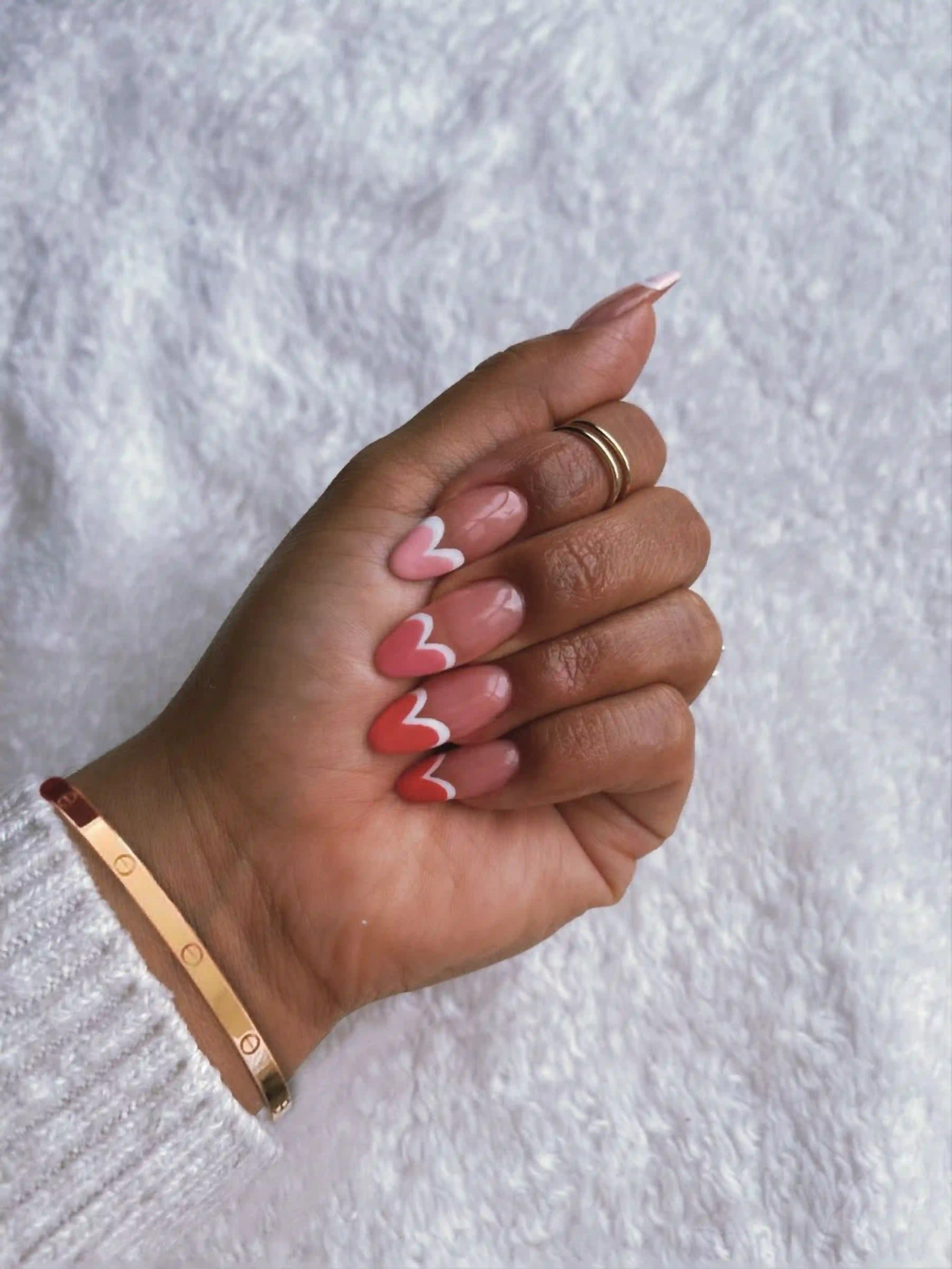 Heart shaped french tips valentine romantic creating cute playful whimsical manicure for love