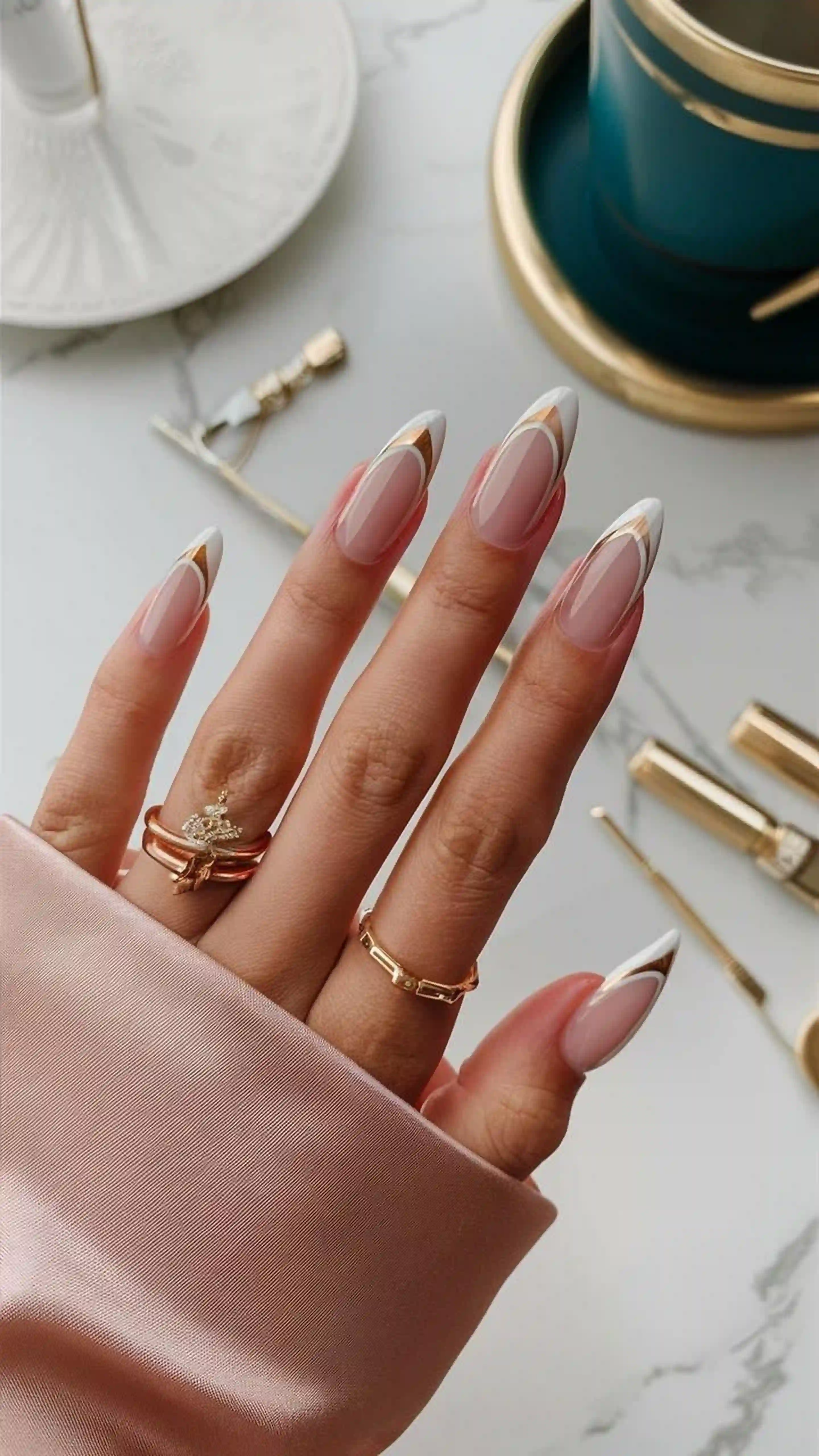 Marble french tips artistic sophisticated elegant creating modern luxe unique manicure for statement