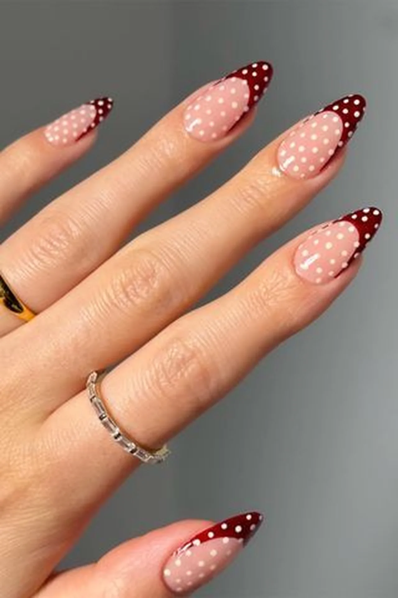 Polka dot french tips playful cute fun creating trendy whimsical artistic manicure for cheerful