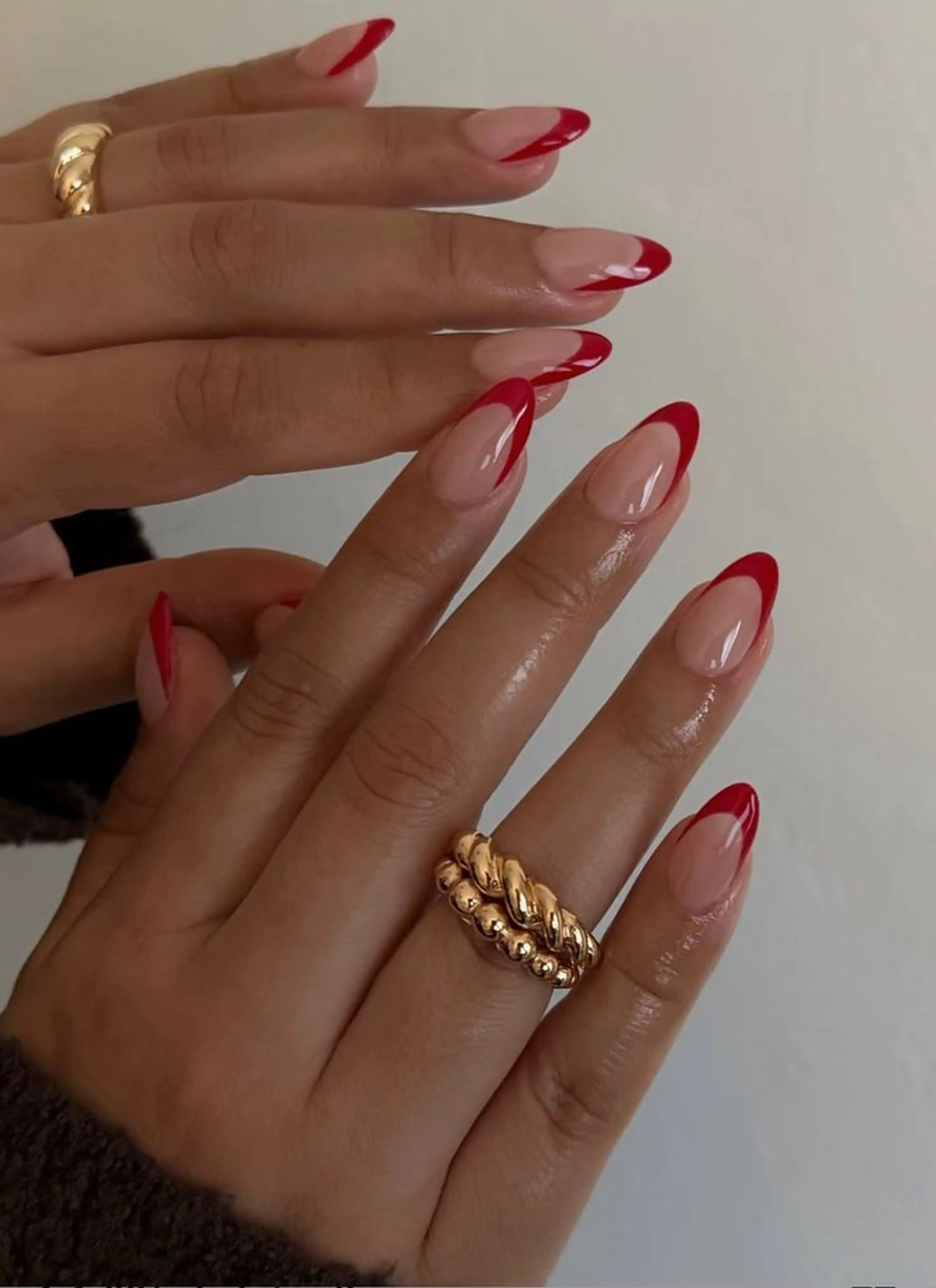 Red french tips classic bold creating statement romantic valentine passionate manicure for love