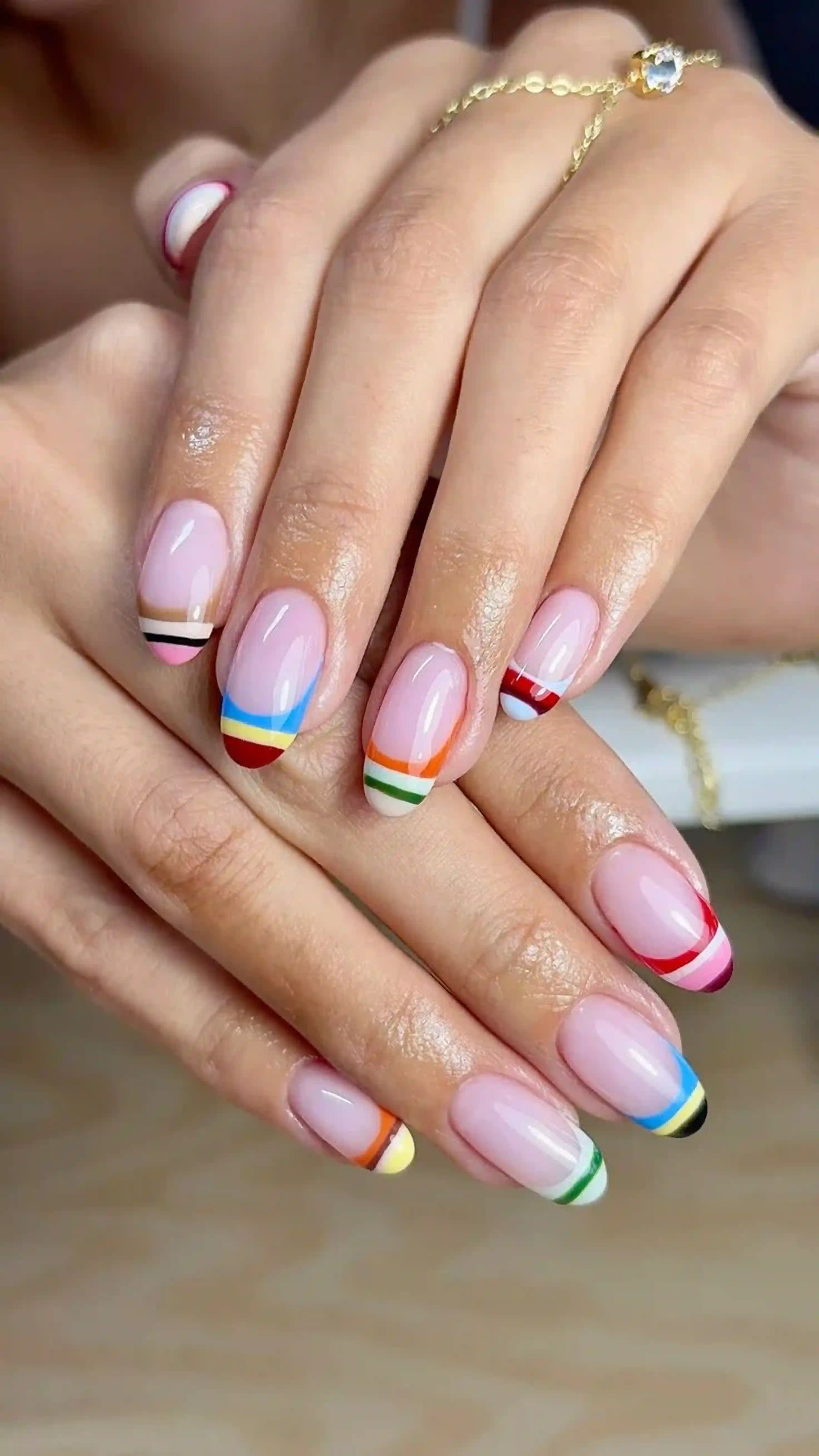 Striped french tips geometric modern creating artistic trendy bold creative manicure for statement